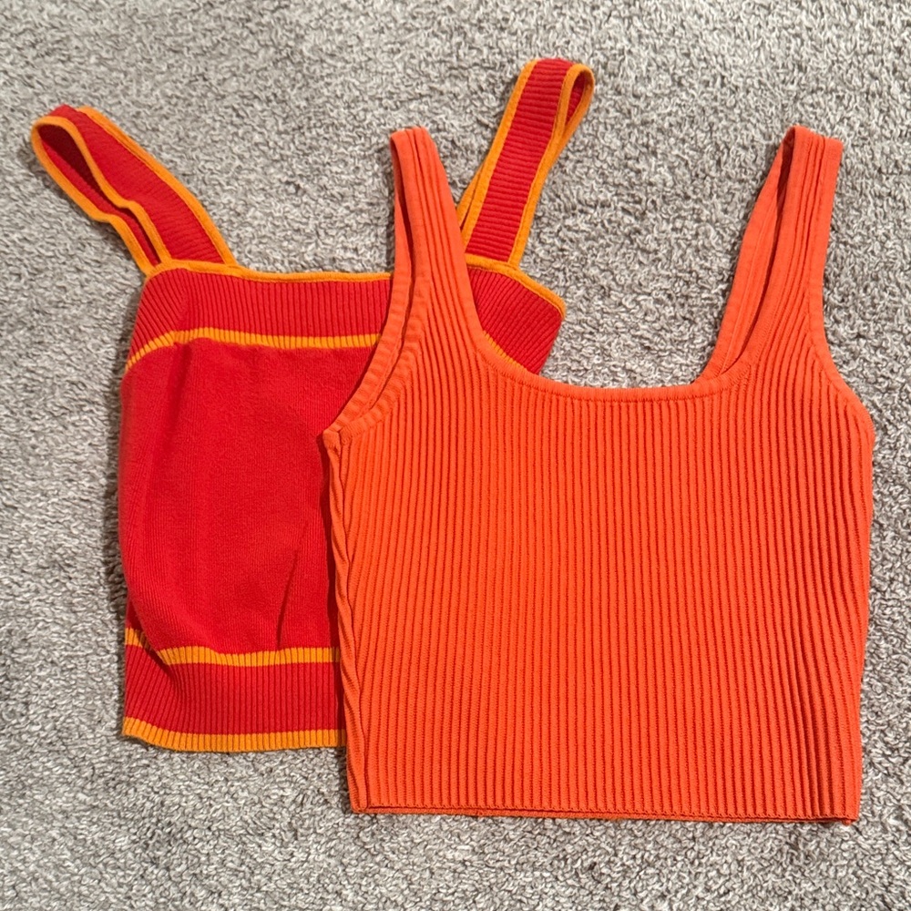 Vibrant Red and Orange Tank Tops